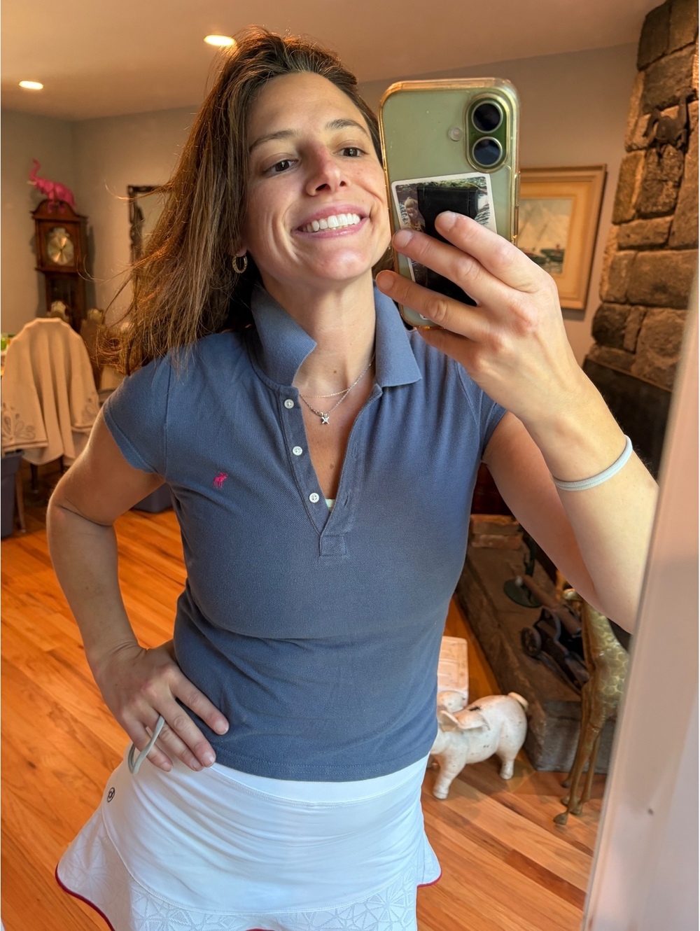 Vintage Y2K Abercrombie Vintage Prep Blue Polo Shirt Women’s S